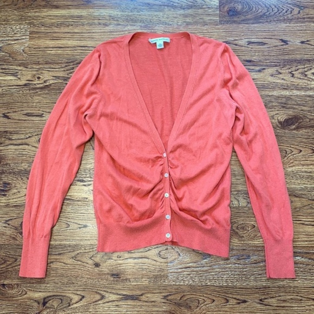 Banana Republic Orange Ruched Cardigan